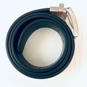 Steve Madden Black Belt with Silver Buckle New Long Inch 41/ 1/2”